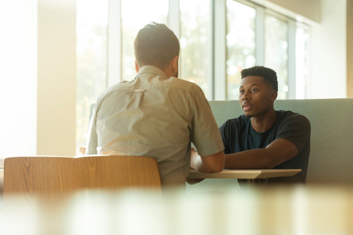 Two guys meeting